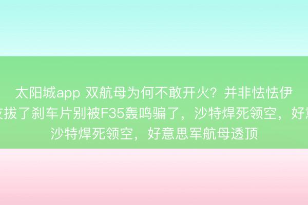 太阳城app 双航母为何不敢开火?并非怯怯伊朗,而是被盟友拔了刹车片别被F35轰鸣骗了,沙特焊死领空,好意思军航母透顶